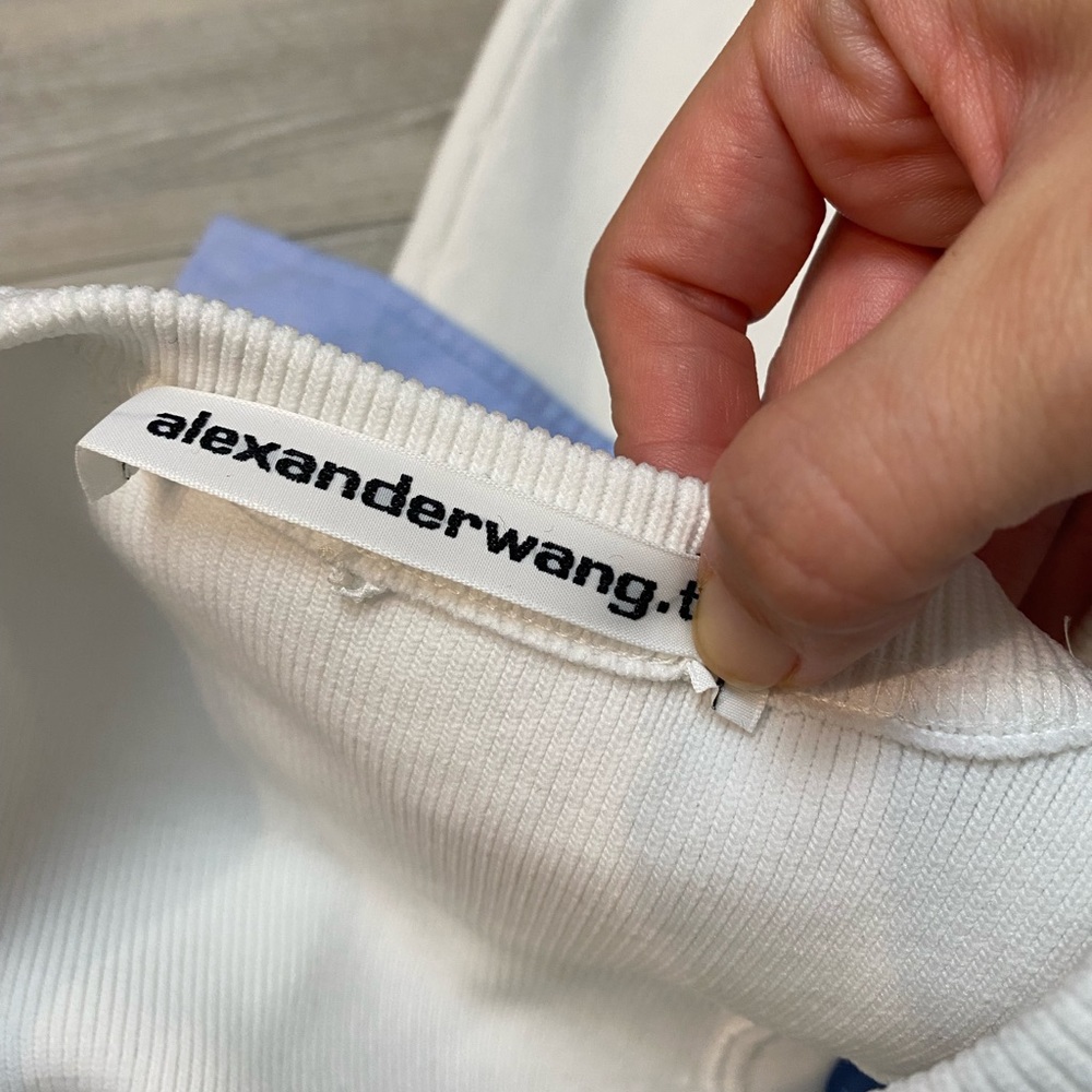 Alexander Wang T Bi-Layer Off Shoulder Oxford Shi… - image 7